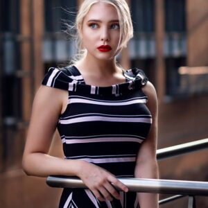Sophisticated Striped Midi Dress
