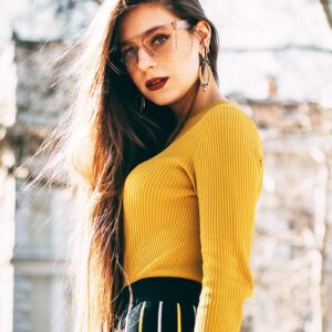Golden Glow Ribbed Knit Dress
